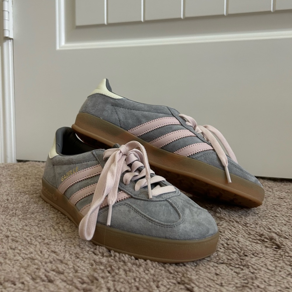Adidas Gray and Pink Spezial Gazelles